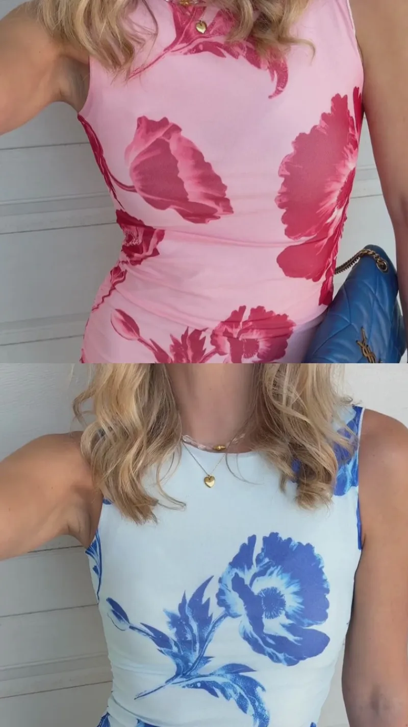 Kjole - Sophia Mesh - Blue Flower Kjoler