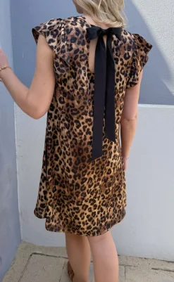 Sale Kjole - Kati Bow - Leopard W. Black Bow Kjoler
