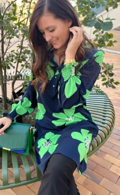 Kjole - Augusta - Green Flower Kjoler