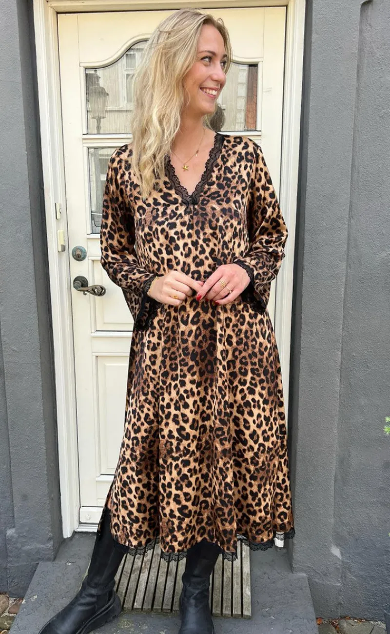 Discount Kjole - Safina - Leopard Kjoler