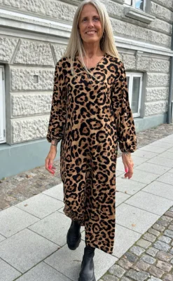 Outlet Kjole - Lia Poplin - Leopard Kjoler