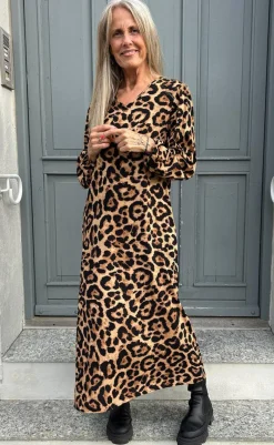 Outlet Kjole - Lia Poplin - Leopard Kjoler