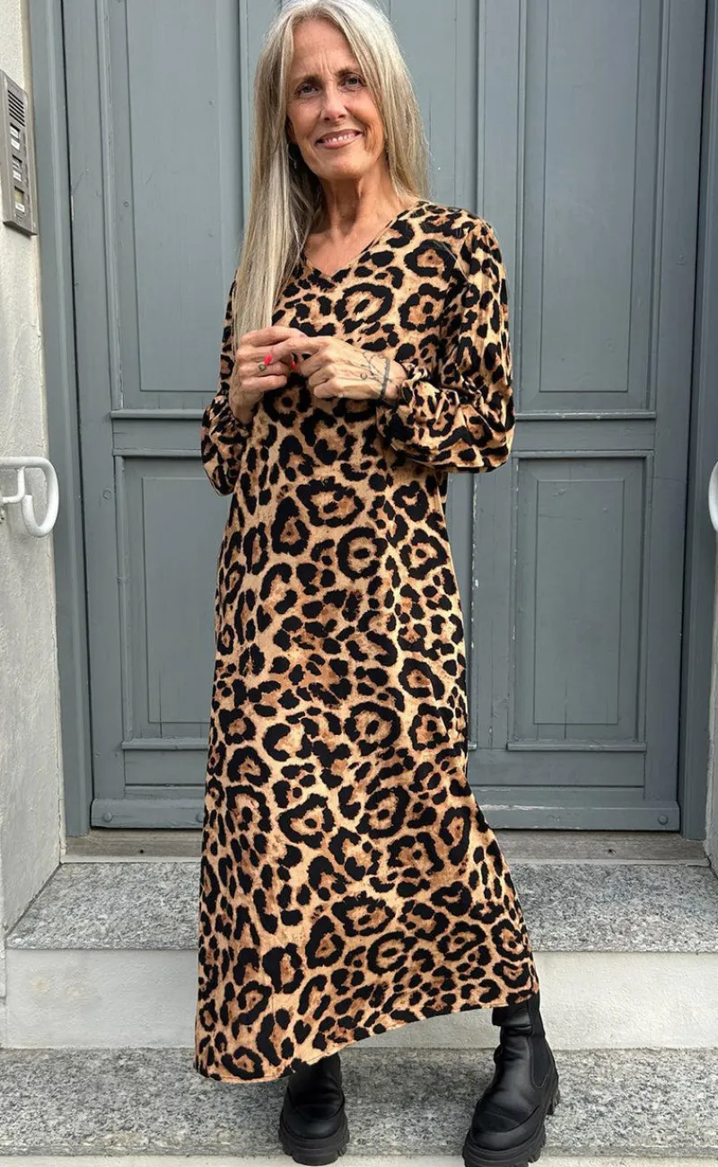 Outlet Kjole - Lia Poplin - Leopard Kjoler