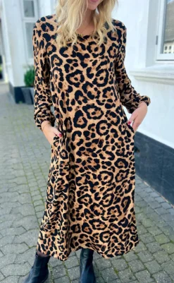 Outlet Kjole - Lia Poplin - Leopard Kjoler