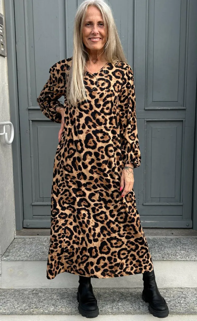 Outlet Kjole - Lia Poplin - Leopard Kjoler