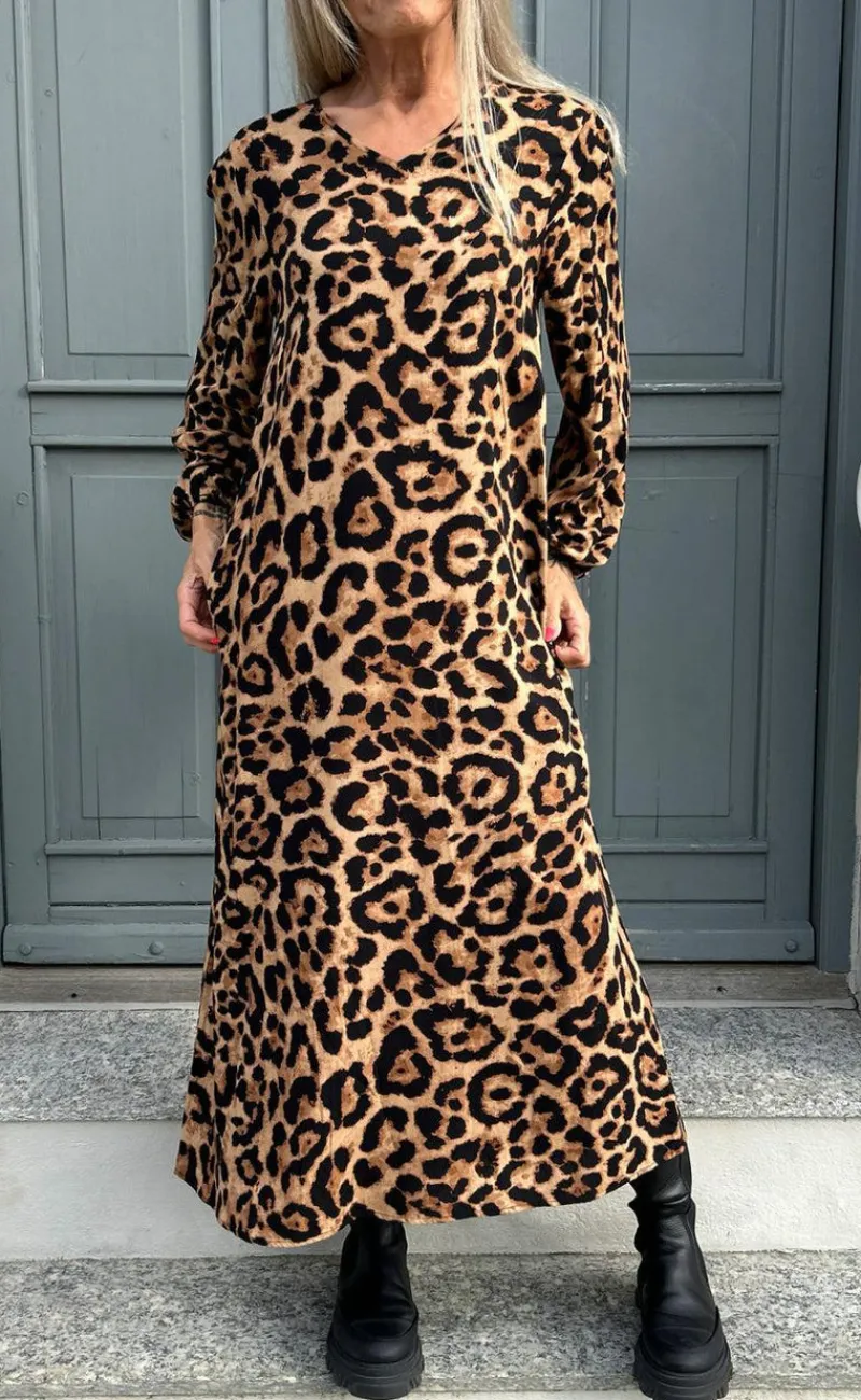 Outlet Kjole - Lia Poplin - Leopard Kjoler