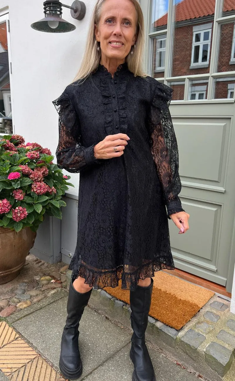 Outlet Kjole - Pia Lace - Black Kjoler