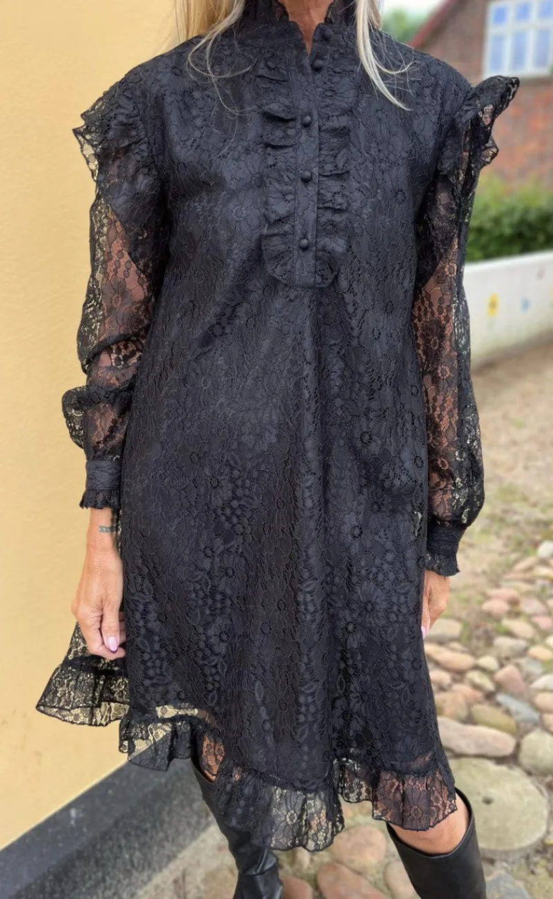 Outlet Kjole - Pia Lace - Black Kjoler