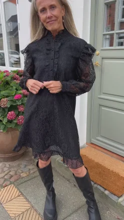 Outlet Kjole - Pia Lace - Black Kjoler