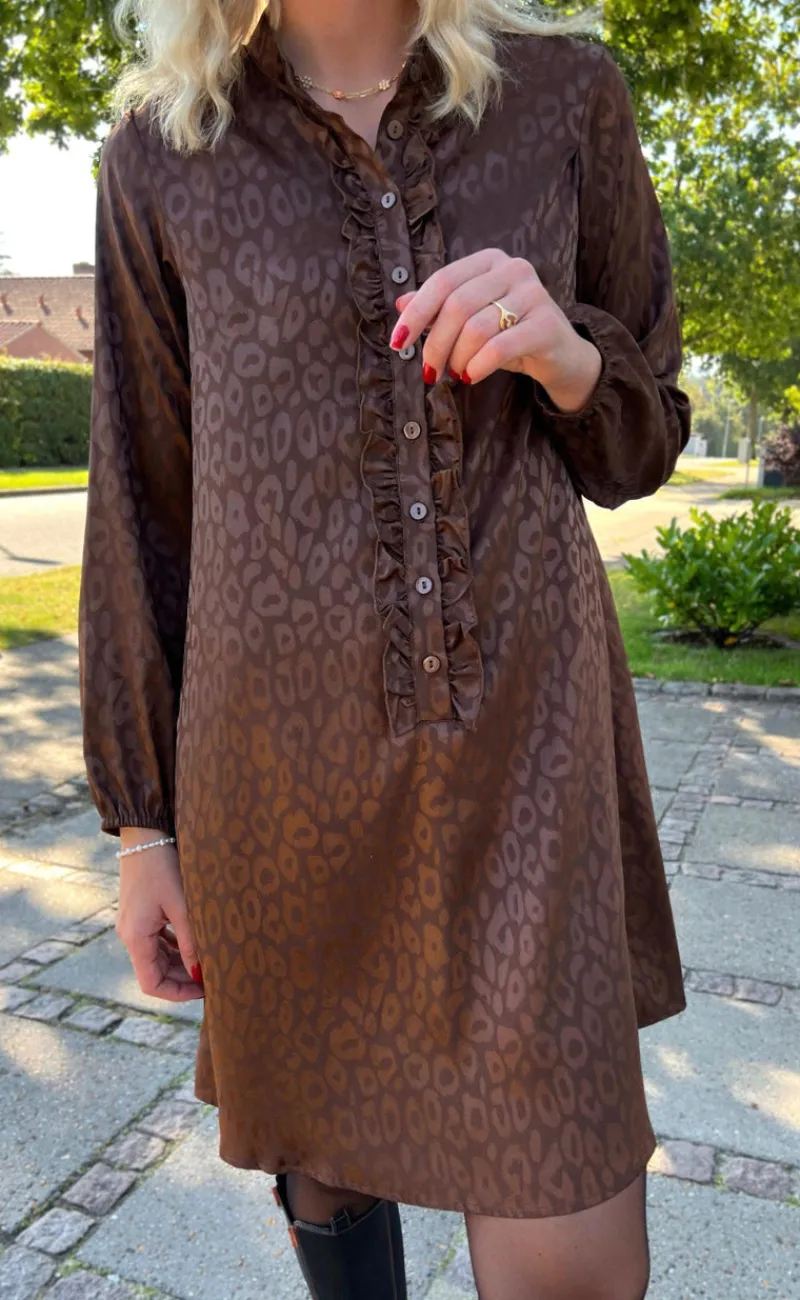 Online Kjole - Florina - Chocolate Leopard Kjoler