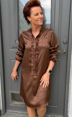 Online Kjole - Florina - Chocolate Leopard Kjoler