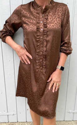 Online Kjole - Florina - Chocolate Leopard Kjoler