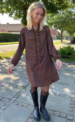 Online Kjole - Florina - Chocolate Leopard Kjoler