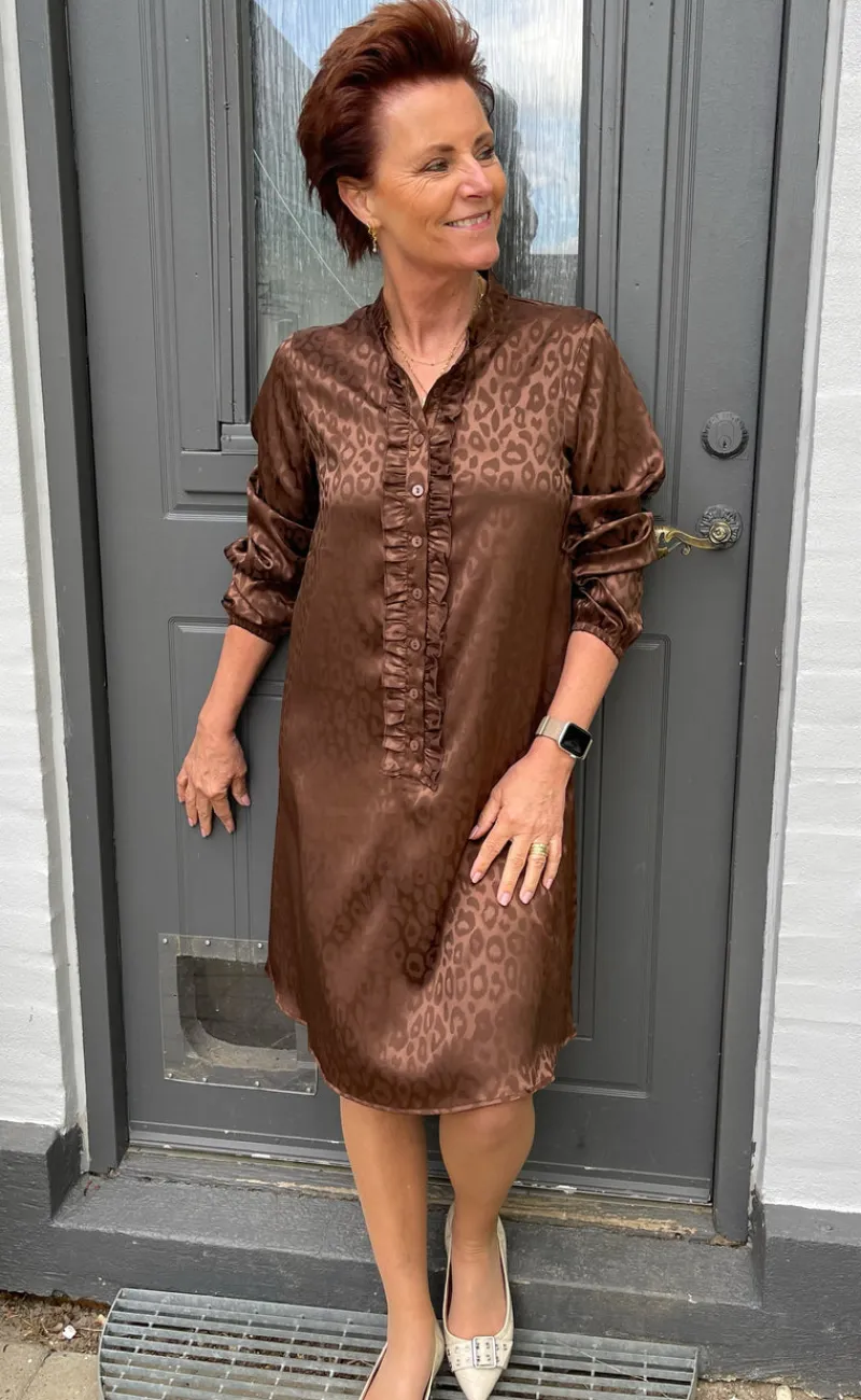 Online Kjole - Florina - Chocolate Leopard Kjoler
