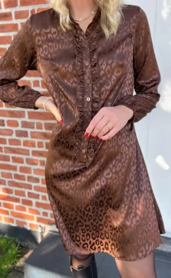 Online Kjole - Florina - Chocolate Leopard Kjoler