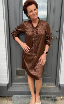 Online Kjole - Florina - Chocolate Leopard Kjoler