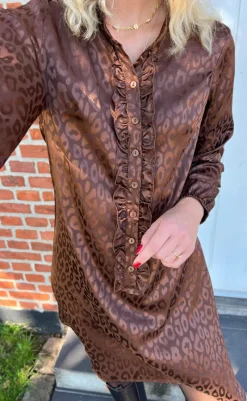 Online Kjole - Florina - Chocolate Leopard Kjoler