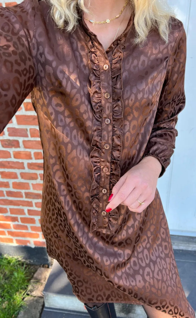 Online Kjole - Florina - Chocolate Leopard Kjoler