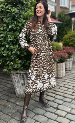 Hot Kjole - Tilde Long - Leopard W. Embroidery Kjoler