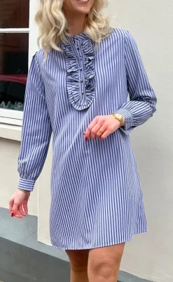 Hot Kjole - Frederikke - Dark Blue Striped Kjoler