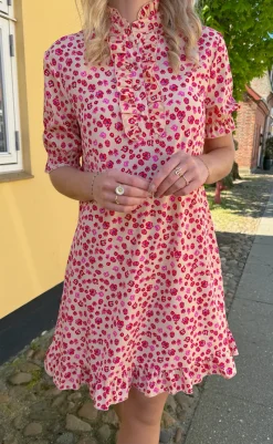 Hot Kjole - Philine - Pink / Red Flowers Kjoler