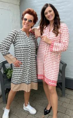 Online Kjole - Katia - Beige Print Kjoler