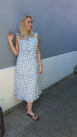 Discount Kjole - Lilja Bow Dress - Light Blue W. Black Bows Kjoler