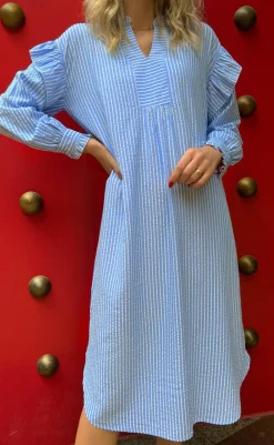 Hot Kjole - Wilja - Blue Striped Kjoler