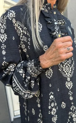 Outlet Kjole - Paulina - Antracit W. Paisley Kjoler