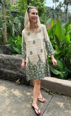 Outlet Kjole - Arianna - Green Paisley Kjoler