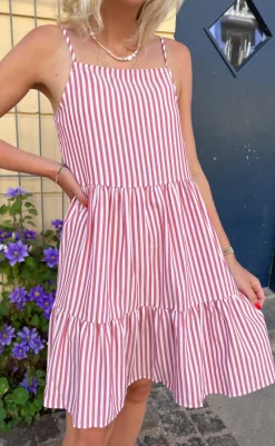 Kjole - Sisi - Red White Stripe Kjoler