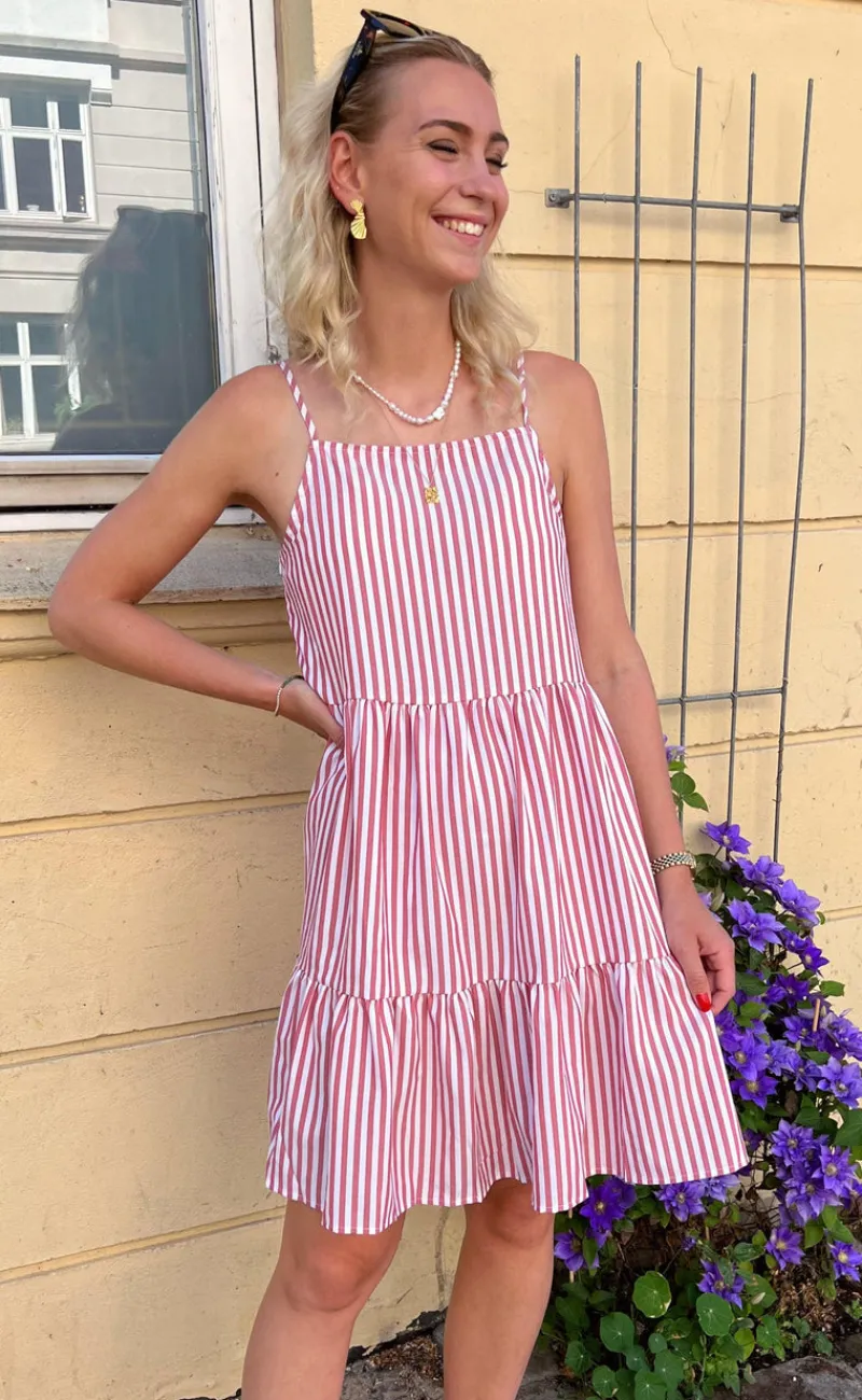 Kjole - Sisi - Red White Stripe Kjoler