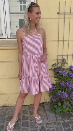 Kjole - Sisi - Red White Stripe Kjoler