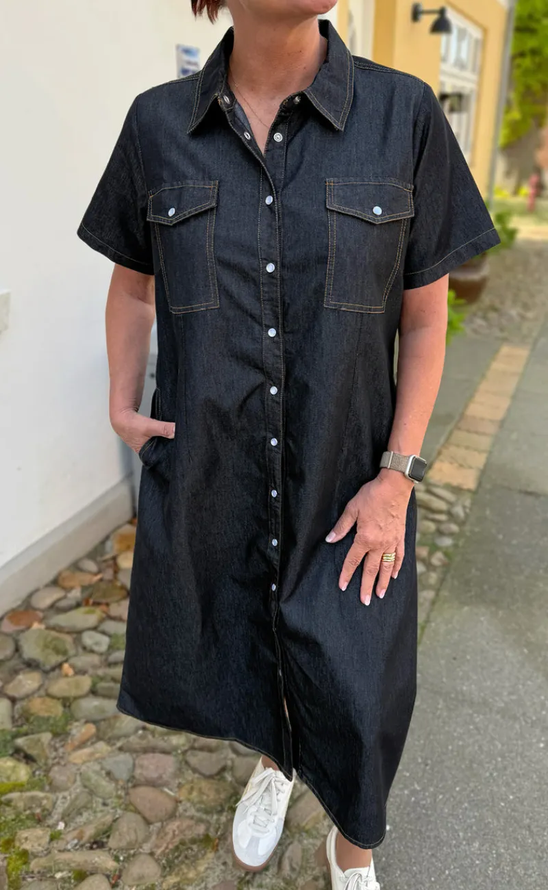 Online Kjole - Detia Summer - Black Denim Kjoler
