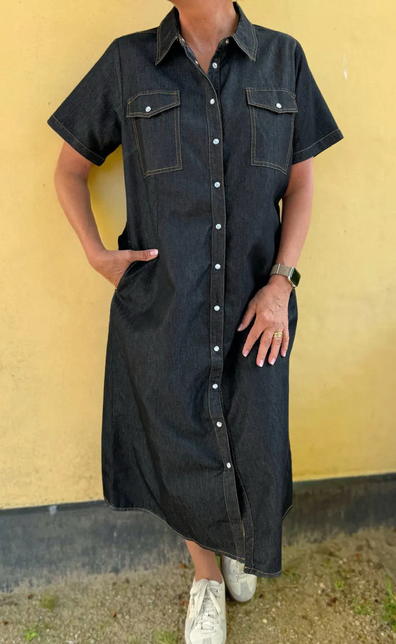 Online Kjole - Detia Summer - Black Denim Kjoler