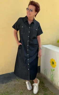 Online Kjole - Detia Summer - Black Denim Kjoler