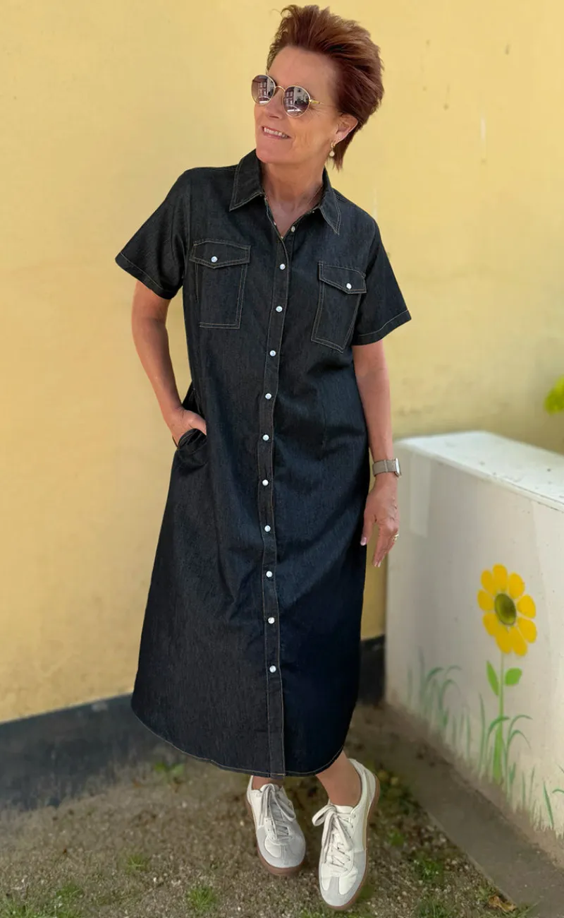 Online Kjole - Detia Summer - Black Denim Kjoler
