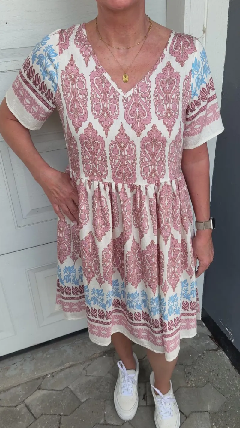 New Kjole - Valentina - Rosy Paisley Kjoler