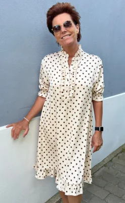 Outlet Kjole - Philine - Beige Dots Kjoler