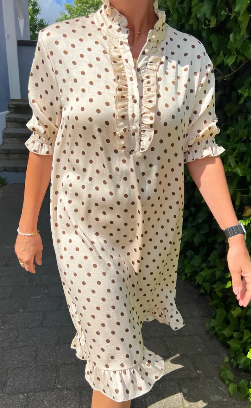 Outlet Kjole - Philine - Beige Dots Kjoler