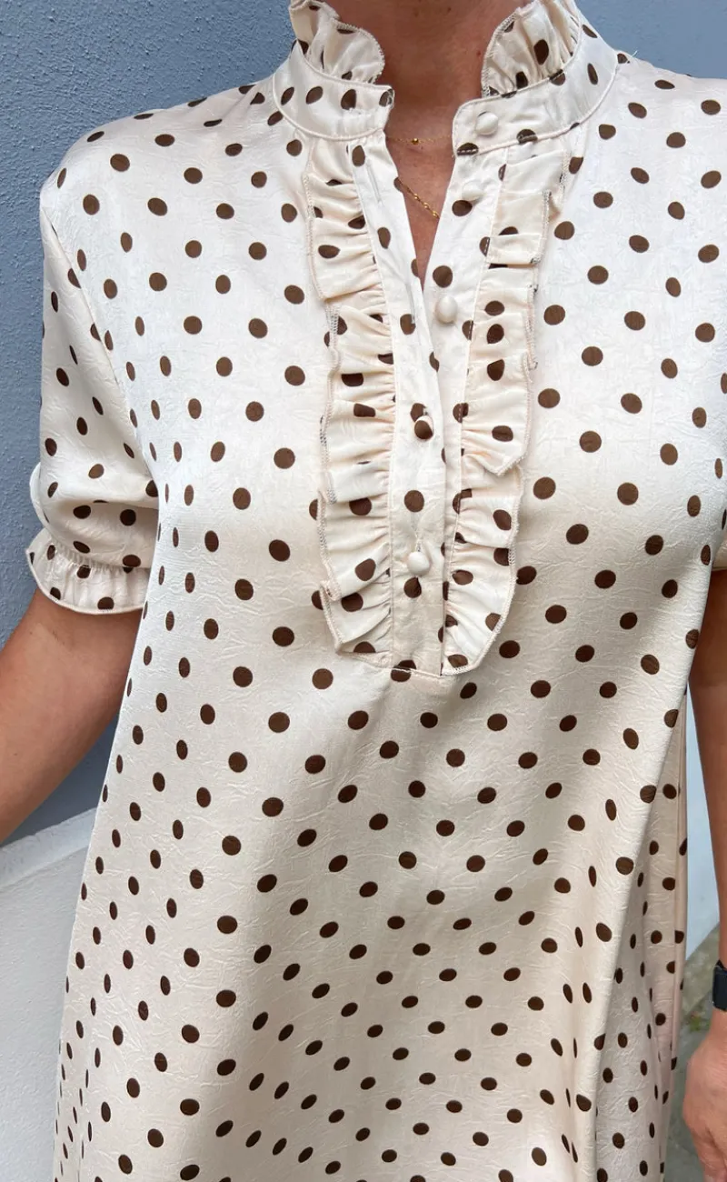 Outlet Kjole - Philine - Beige Dots Kjoler