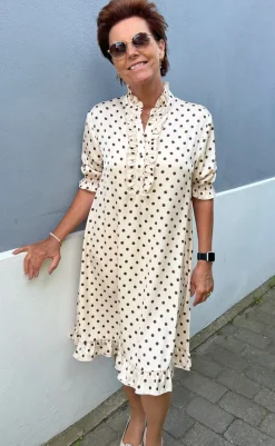 Outlet Kjole - Philine - Beige Dots Kjoler