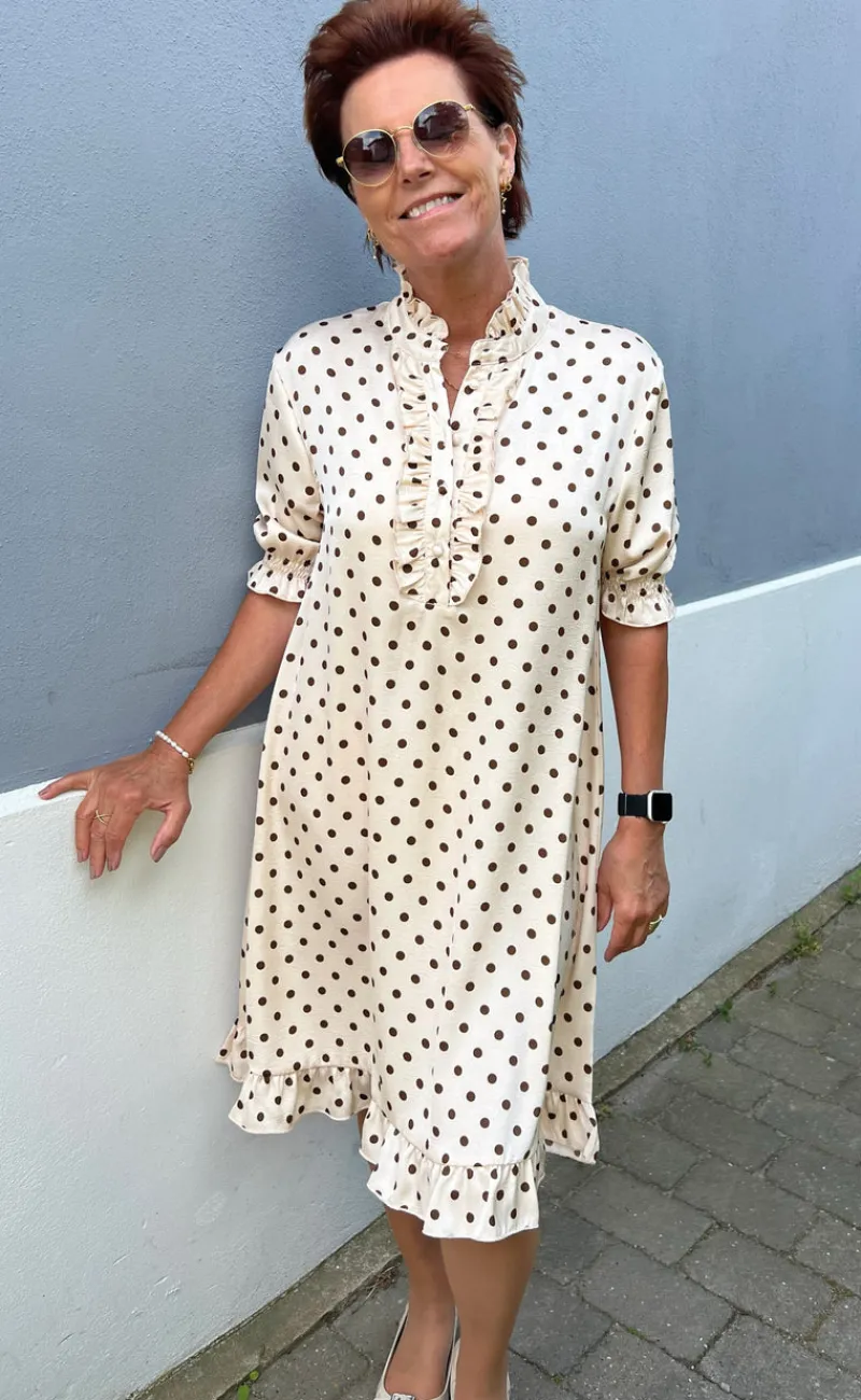 Outlet Kjole - Philine - Beige Dots Kjoler