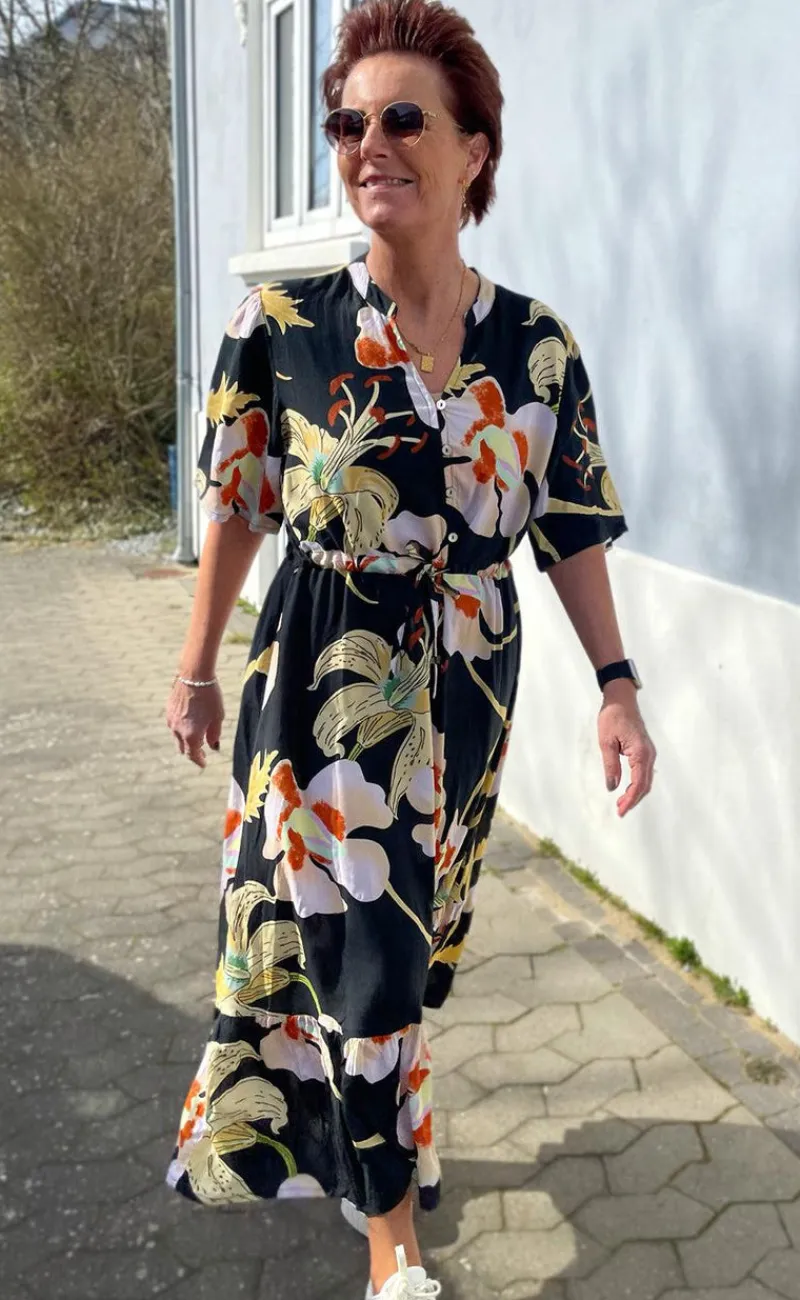 Online Kjole - Sally - Big Flowers Kjoler