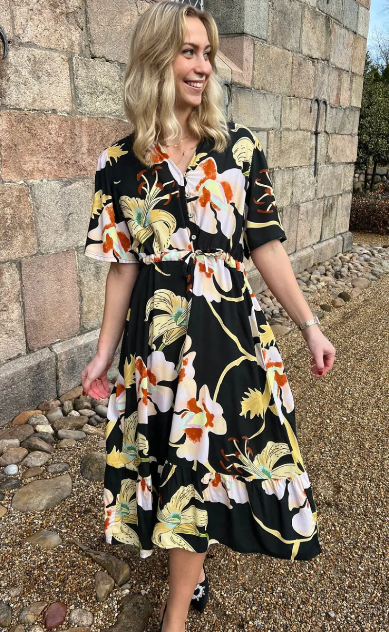 Online Kjole - Sally - Big Flowers Kjoler