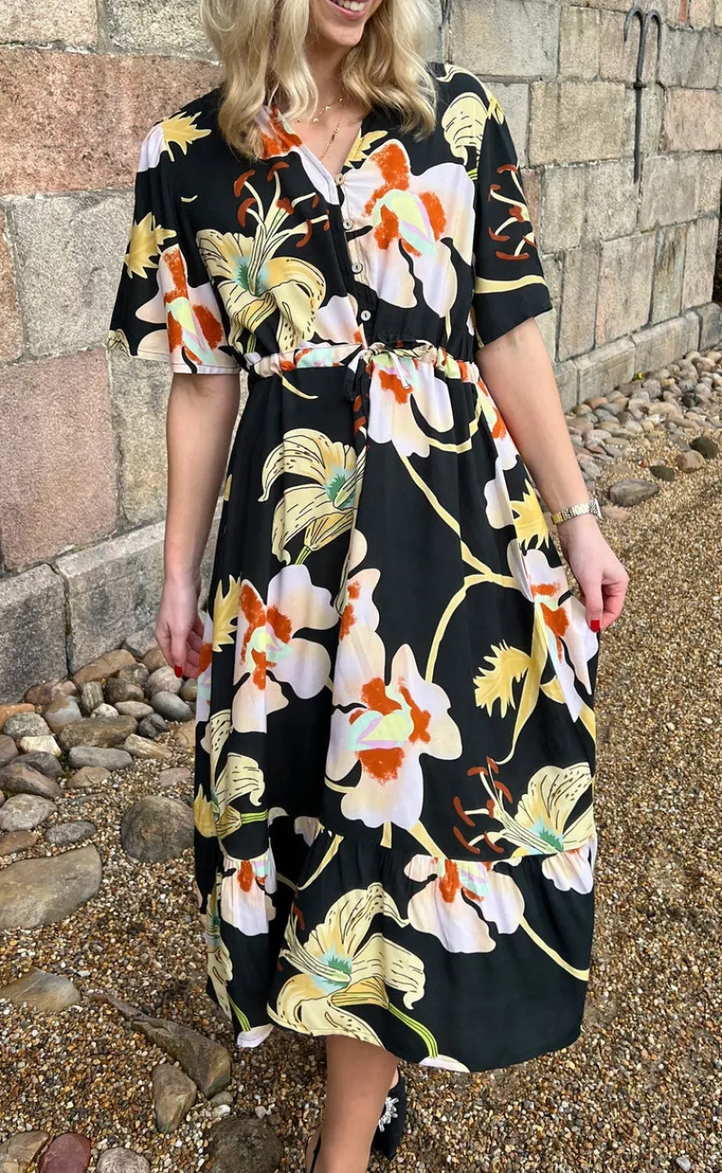 Online Kjole - Sally - Big Flowers Kjoler