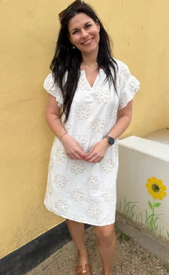 Discount Kjole - Emma - Flower Embroidery Kjoler