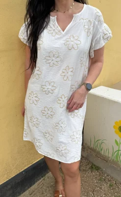 Discount Kjole - Emma - Flower Embroidery Kjoler