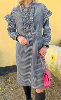 Sale Kjole - Emilie - Black Striped Kjoler