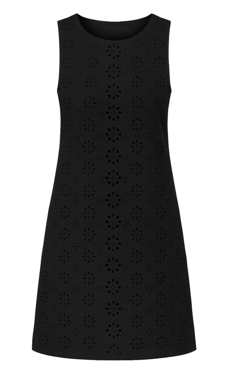 Online Kjole - Maja - Black Denim W. Embroidery Kjoler